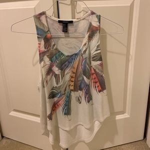 F21 feather design tank top